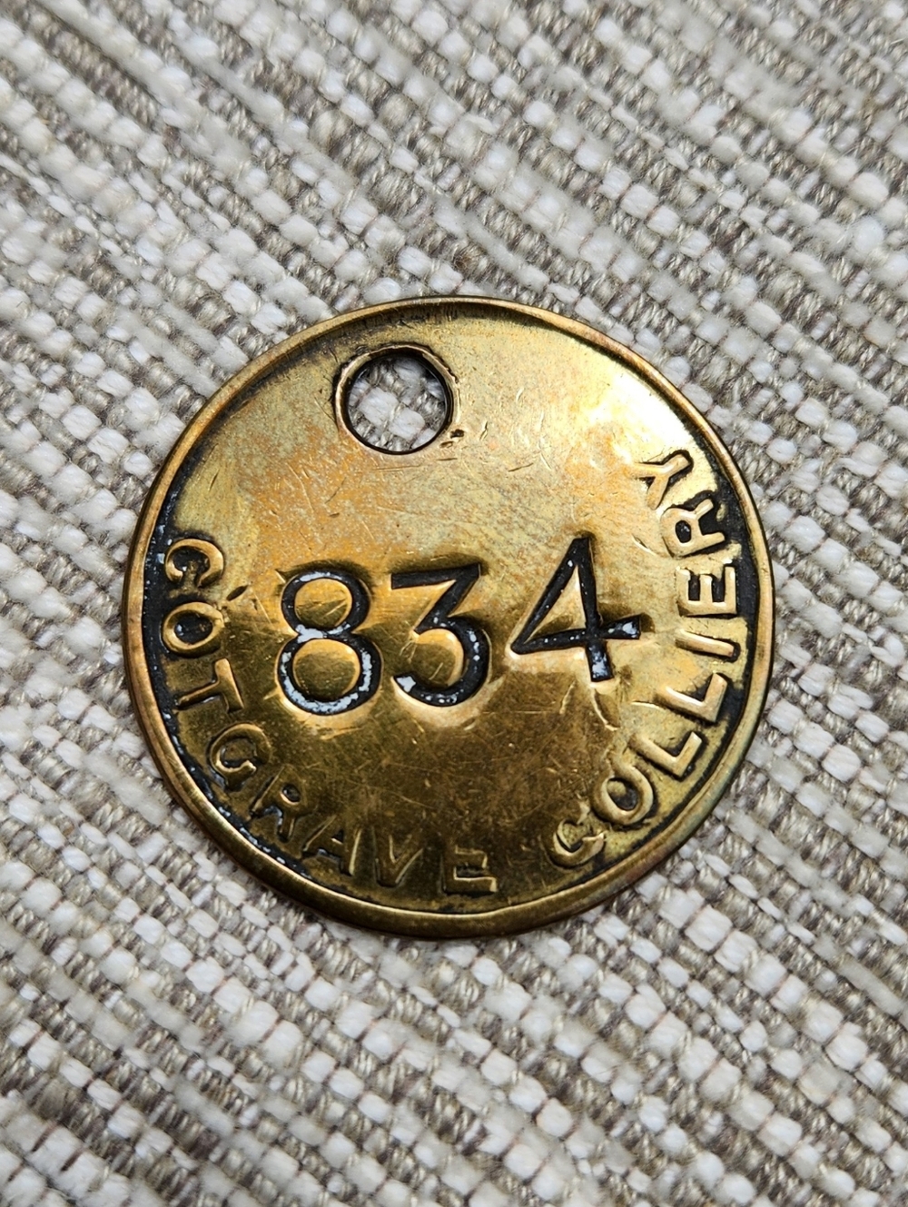 Pit Tag "834" - Cotgrave Colliery